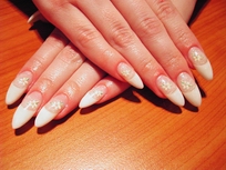 свадебный вариант типсы-френч-акрил